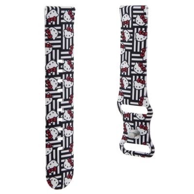 3. Hello Kitty Silicone Heads & Stripes universal 22mm - black