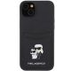 3. Karl Lagerfeld Saffiano Cardslot Karl&Choupette Metal Pin case for iPhone 15 - black