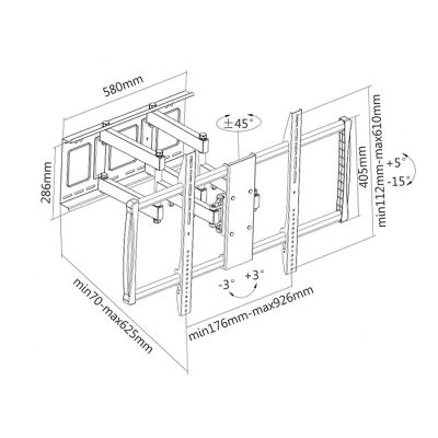 4. Maclean MC-679 Mount (Swivel, Wall Mount, Tilt - 100"; Max. 80kg)