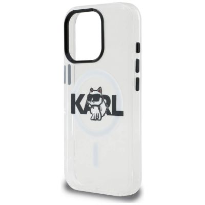 6. Karl Lagerfeld IML Choupette Sketch Logo MagSafe Case for iPhone 16 Pro - Clear