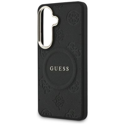 6. Guess Saffiano Peony Embossed Ring MagSafe case for Samsung Galaxy S26 - black