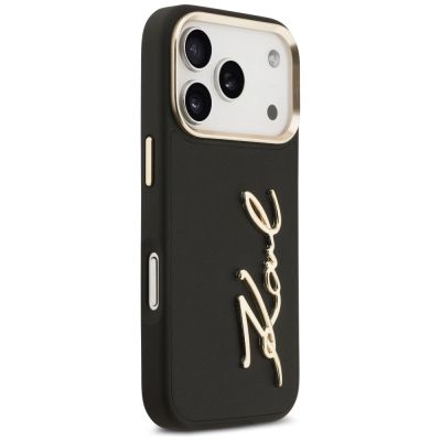 4. Karl Lagerfeld Karl Script Logo Case for iPhone 17 Pro - Black