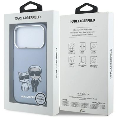 8. Karl Lagerfeld IML Karl&Choupette Bodies Sketch Print MagSafe case for iPhone 17 Pro Max / 18 Pro Max - light blue