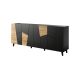 ETNA chest of drawers 200x42x82 black matt + craft oak