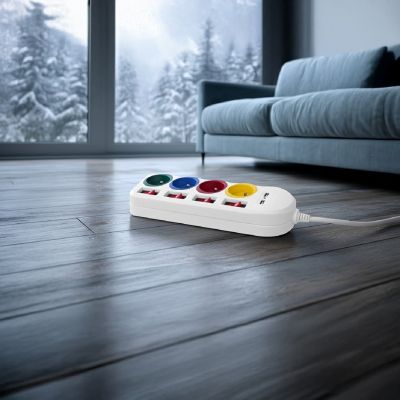 12. MACLEAN 4-OUTLET 2XUSB POWER STRIP MCE229W