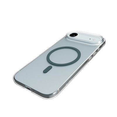 10. Puro Lite Mag TPU+PC Case Compatible with MagSafe for iPhone 17 Air - Transparent with Turquoise Ring
