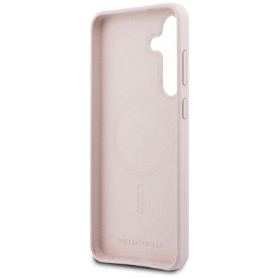 7. Karl Lagerfeld Silicone Karl & Choupette Heads MagSafe Case for Samsung Galaxy S25 FE - Pink