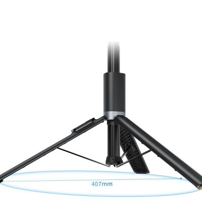 8. Tech-Protect L08S Bluetooth Selfie Stick with Remote Control, Tripod up to 141cm - Black