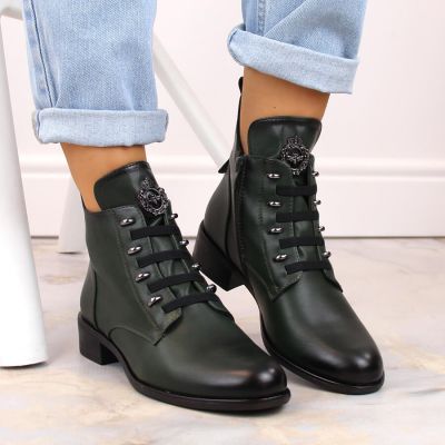 5. Jezzi W JEZ412B insulated flat ankle boots, green