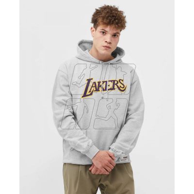 2. Mitchell &amp; Ness Team Logo Hoody Los Angeles Lakers M HDSSINTL1050-LALGREY