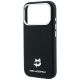 6. Karl Lagerfeld Grained Choupette Head Metal MagSafe Case for iPhone 17 Pro / 18 Pro - Black