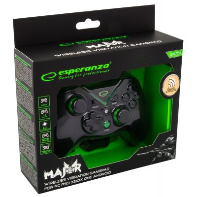 10. Esperanza EGG112K Wireless Gamepad (PC, PS3, Xbox One; black, green)
