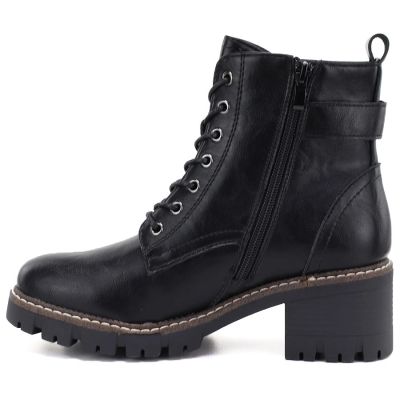 3. Women’s black leather block-heel ankle boots M.Daszyński OL77-3