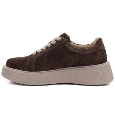 3. Women's leather suede platform shoes brown Jezzi 26PB18-566