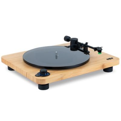6. The House Of Marley EM-JT010-SB Turntable with Rotating Platter, Belt Drive, Black, Wood