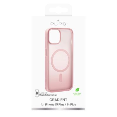 2. Puro Gradient MagSafe Silicone Case for iPhone 15 Plus - Pink