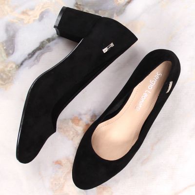10. Sergio Leone W SK314D Suede Heeled Pumps Black