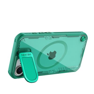5. Nillkin Iceblade Prop Magnetic Case with Camera Cover and Stand for iPhone 16e / 17e - Green
