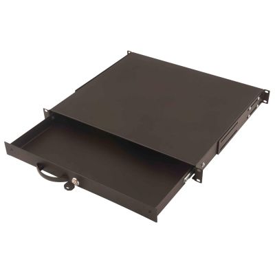 4. Keyboard shelf with lock 19" 1U Digitus black RAL 9005