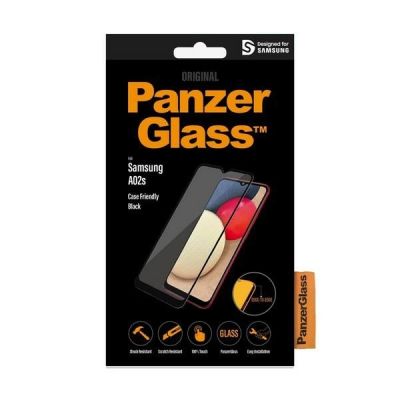 3. PanzerGlass E2E Super+ Antibacterial Tempered Glass for Samsung Galaxy A02s - with Black Frame
