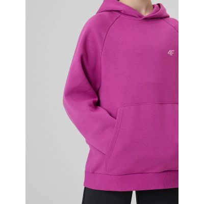 4. Girls' loose sweatshirt with hood 4F 4FJRSS26TSWSF3040-53S