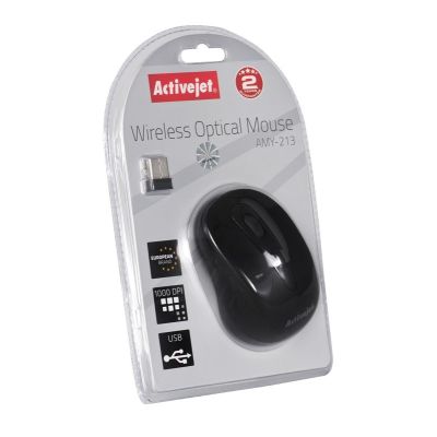 5. Activejet AMY-213 Wireless USB Mouse (optical; 1600 DPI; black)