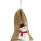 JUTE GIFT BAG 70X50CM SNOWMAN
