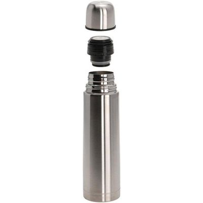 15. 1000ML TRAVEL THERMOS WITH 2 CUPS SILVER