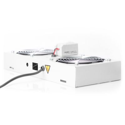5. DIGITUS ventilation panel for 19" wall-mounted cabinets, 2 x fans, thermostat, gray