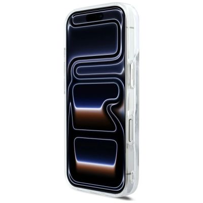 5. Karl Lagerfeld Liquid Glitter Karl Script Logo MagSafe Case for iPhone 17 Pro - Clear