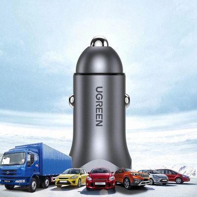 17. Ugreen CD130 USB-A / USB-C 30W Car Charger - Gray