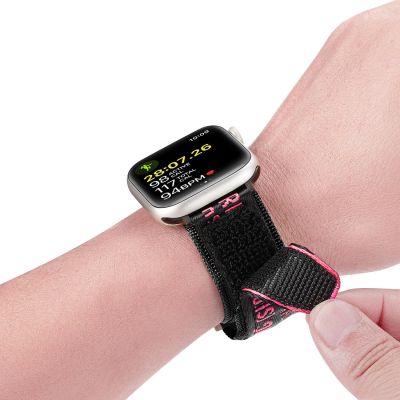 8. Dux Ducis Strap (Outdoor Version) Apple Watch Ultra Strap, SE, 9, 8, 7, 6, 5, 4, 3, 2, 1 (49, 45, 44, 42 mm) Nylon Band Bracelet Black and Red