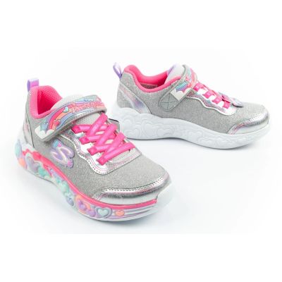 9. Skechers S Lights LED Children's Velcro Shoes for Girls Gray