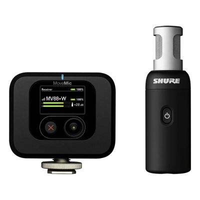Shure MV88+W-KIT-Z6 - Wireless stereo microphone with on-camera receiver