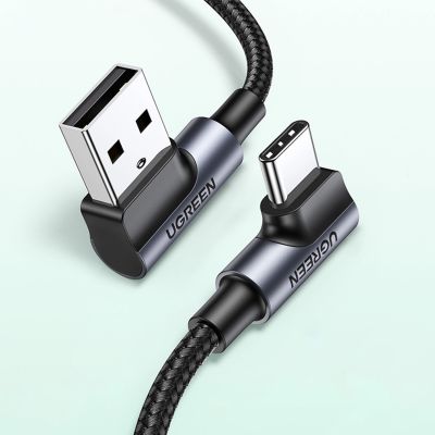 12. Ugreen 90° angled cable USB C - USB 2.0 480Mbps 3A 3m black (US176)
