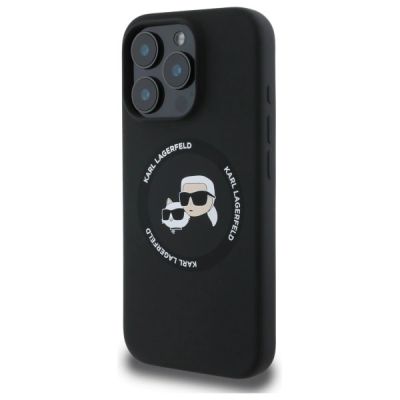 2. Karl Lagerfeld KLHMP16XSKCHTCK iPhone 16 Pro Max 6.9" black/black hardcase Silicone Karl&Choupette Heads MagSafe