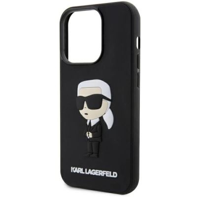 6. Karl Lagerfeld KLHCP14L3DRKINK iPhone 14 Pro 6.1" black/black hardcase Rubber Ikonik 3D