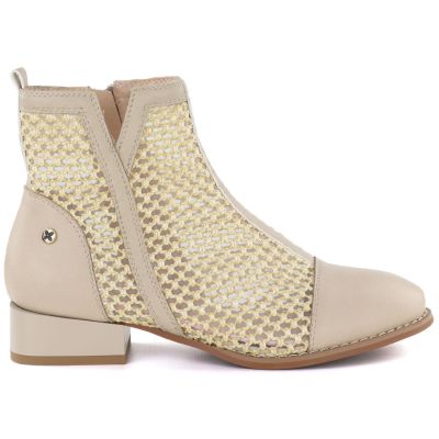 2. Beige mesh women's ankle boots M.Daszyński SA197-31