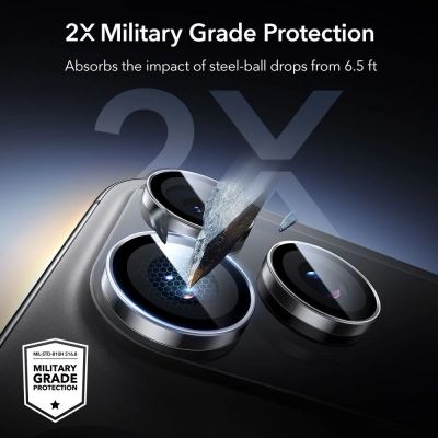 5. ESR Armorite Camera Protector for iPhone 14 Pro / Pro Max / 15 Pro / Pro Max / 16 Pro / Pro Max / 17 Pro / Pro Max - Clear