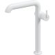 Tall washbasin tap with a rectangular spout