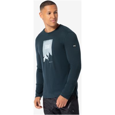 Men’s SUPER.NATURAL M 2 Pitch LS Long-Sleeve Shirt in Navy Blue