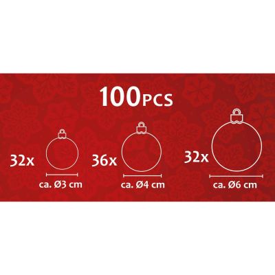 10. SET OF 100 SILVER BALLS