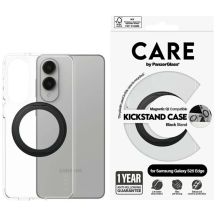 CARE by PanzerGlass Feature Black Kickstand & QI Case for Samsung Galaxy S25 Edge - Transparent