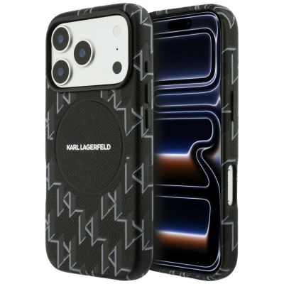 Karl Lagerfeld Monogram Logo MagSafe Case for iPhone 17 Pro - Black