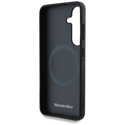 7. Mercedes Leather Debossed Lines MagSafe case for Samsung Galaxy S25+ - black