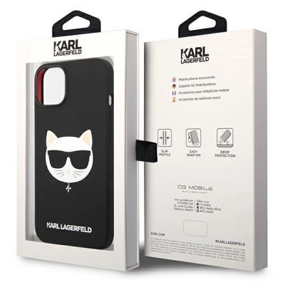 8. Karl Lagerfeld KLHMP14MSLCHBK iPhone 14 Plus 6.7 "hardcase black / black Silicone Choupette Head Magsafe