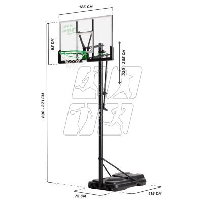 2. Salta Center standing basketball hoop 125 cm x 371 cm