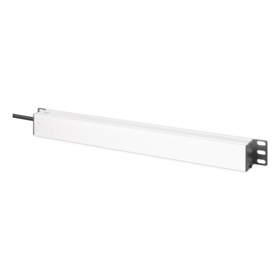 3. PDU Rack 19" power strip with surge protection + EMI/RFI filter, 7 Schuko CEE 7/3 (45°) sockets, 2m cable, Unischuko CEE 7/7 plug, 16A, aluminum