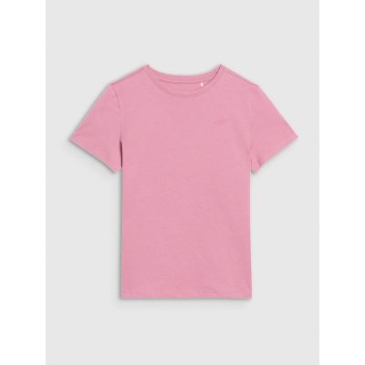 5. Regular plain girls' T-shirt 4F 4FJWSS25TTSHF2177-56S