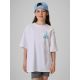 Girls' loose T-shirt with print 4F 4FJRSS26TTSHF3980-11S